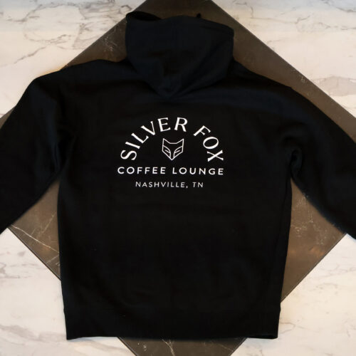 Black Hoodie with White Silver Fox Logo