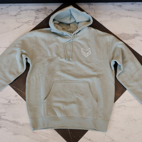 MERCH-hoodie-green_front Green Foxes Drink Coffee Hoodie with Raised Bubble Letters