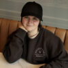 Grey Crew Neck Sweatshirt with Silver Fox Embroidery